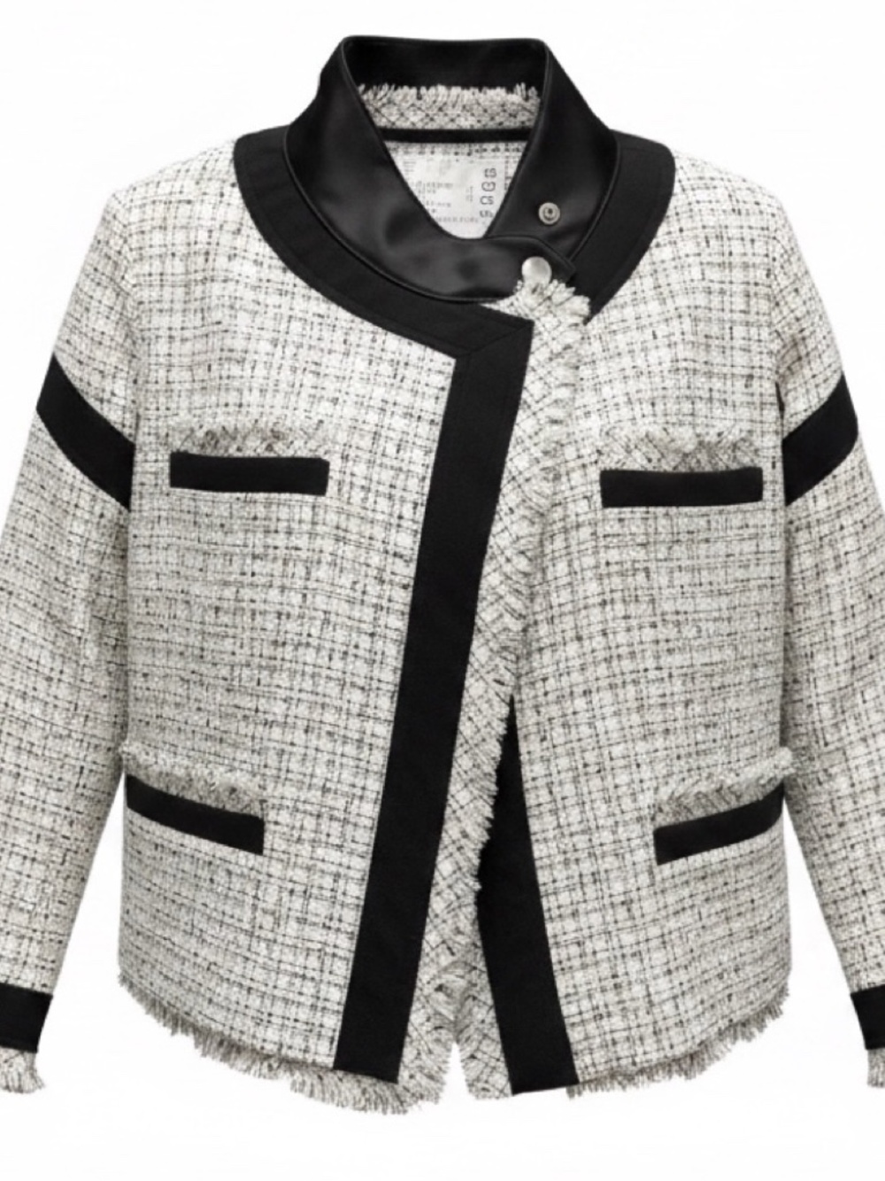 SACAI WHITE / BLACK SUMMER TWEED JACKET